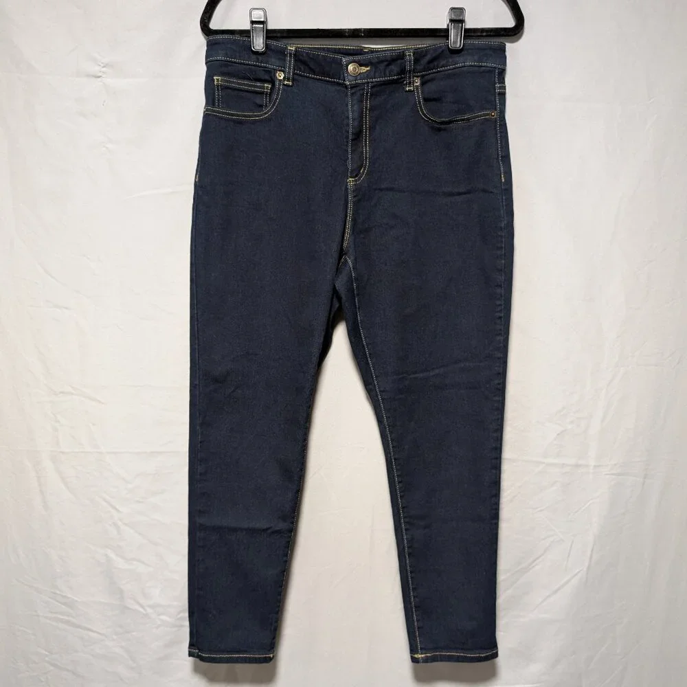 Michael Kors Women's Dark Wash Mid Rise Izzy Skinny Ankle Jeans Size 14
